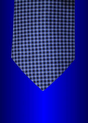 Класична яскрава чоловіча блакитна картата широка краватка краватка-бант