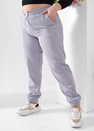 Женские вельветовые брюки джоггеры 3 цвета8 фото