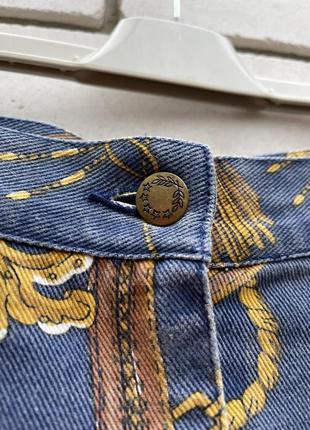 Винтажная джинсовая юбка миди с принтом, хлопок apart8 фото