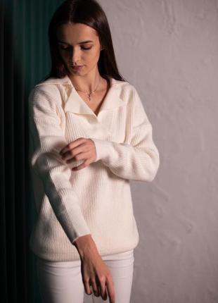 Свитер с воротником поло oversize