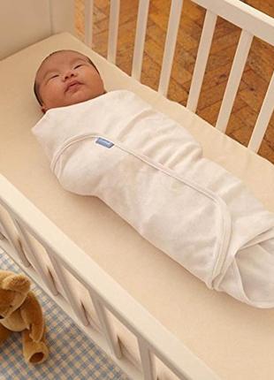 Gro swaddle європееленка вільне сповивання пелюшка кокон новонародженому малюкові біла хлопчику або дівчинці 0-3м 50-56-62 см2 фото