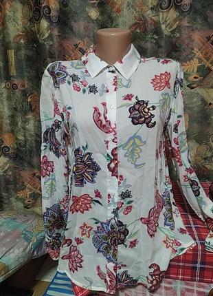 Рубашка, рубашка цветочная, размер 44-461 фото