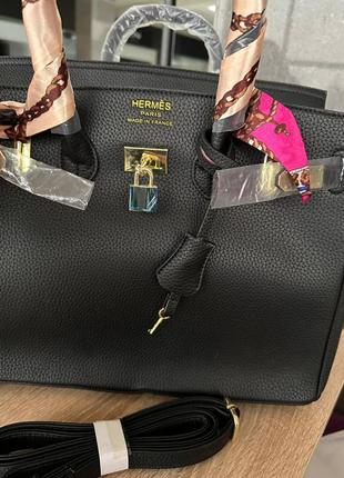 Сумка черная классика люкс в стиле hermes 🔝🔝🔝2 фото