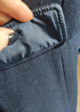 Шерстяное двубортное пальто шикель h&amp;m размер 14/42/л7 фото