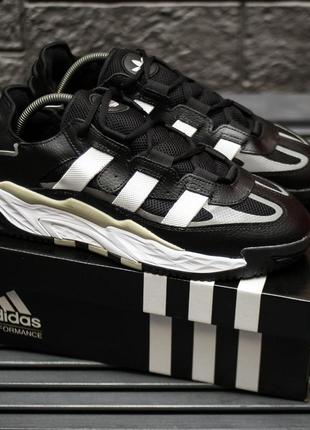 Мужские кроссовки white adidas niteball black white