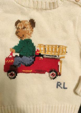 Колекційний в'язаний светр ralph lauren baby teddy bear knit sweater3 фото