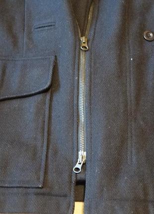 Стильная утепленная черная шерстяная куртка reiss англия l.4 фото