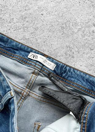 Zara men’s distressed denim jeans завужені джинси9 фото