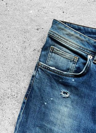 Zara men’s distressed denim jeans завужені джинси5 фото