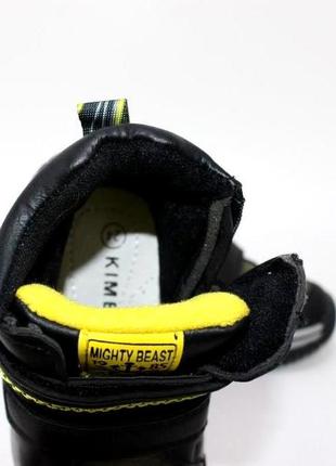 Комбинированные осенние ботинки на двух липучках для мальчика5 фото