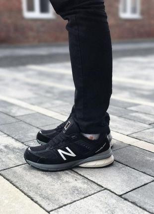 Кросівки чоловічі замшеві new balance 990v5 black