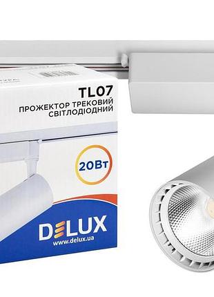 Прожектор светодиодный трековый delux_tl07 20 вт 36 ° _4000k белый