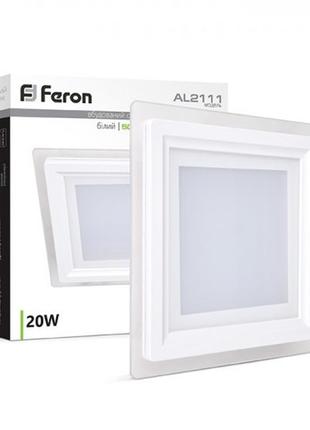 Светодиодная панель со стеклом feron al2111 20w4 фото