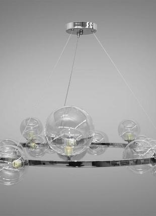 Подвесная led люстра пузыри на 24 лампы хром/золото