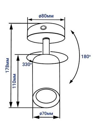 Накладной поворотный светильник feron ml318 черный