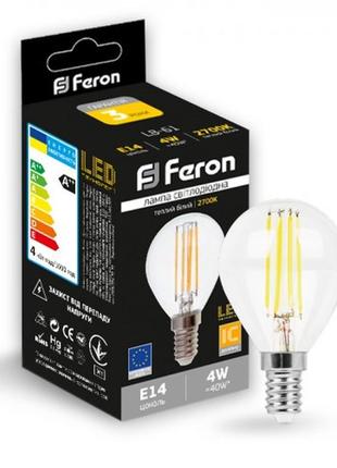 Світлодіодна лампа feron lb-61 4w 2700k e14