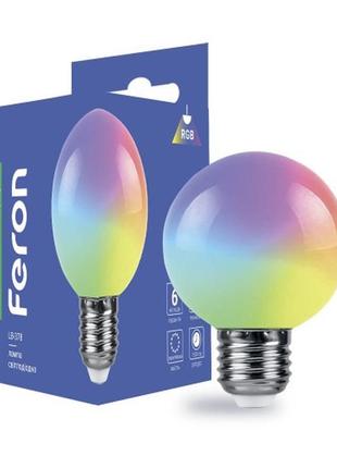 Светодиодная лампа feron lb-378 1w e27 rgb