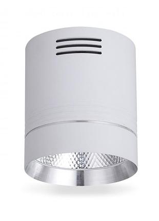 Накладной светодиодный светильник feron al542 cob 10w (белый+серебро)