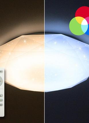 Luminaria almaz 25w rgb r330 shiny 220v ip44 потолочный светодиодный светильник с пультом ду