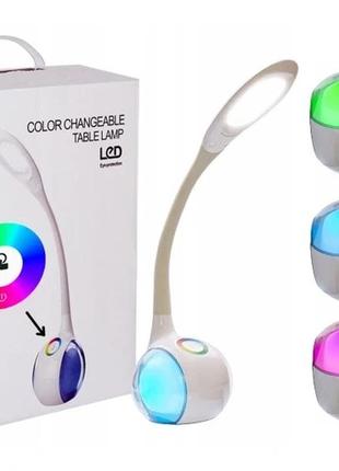 Настільна лампа з акумулятором, з usb, димована nicedevice rgb 5w