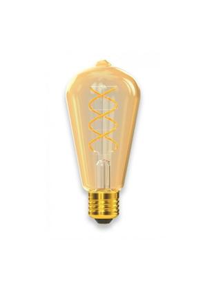 Філаментна світлодіодна лампа luxel 079-hg 6w st64 e27 1800k (079-hg) gold