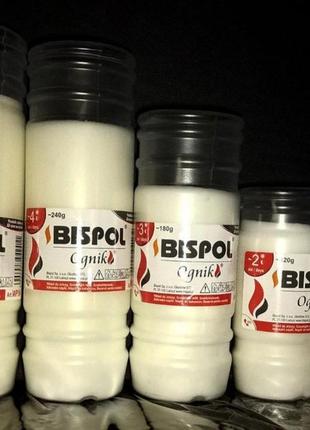 Свічка парафінова bispol ognik, час горіння 120 годин