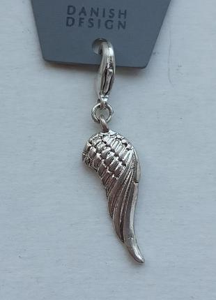 Нежный кулон подвеска шарм крыло ангела pilgrim посеребрение