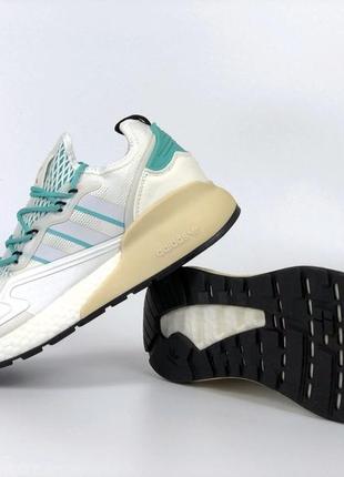 Р.40,44 кросівки adidas zx 2k boost 2.0 бежево/м'ятні2 фото