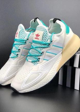Р.40 кросівки adidas zx 2k boost 2.0 бежево/м'ятні