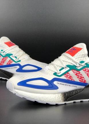 Р. 37,38 кросівки adidas zx 2k boost 2.0 біло/чорно/жовтогарячі