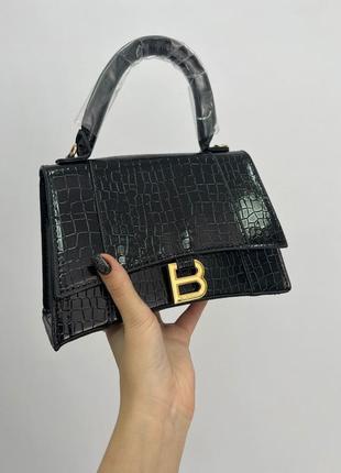 Сумка в стилі 👜 gucci x balenciaga hourglass black croco5 фото