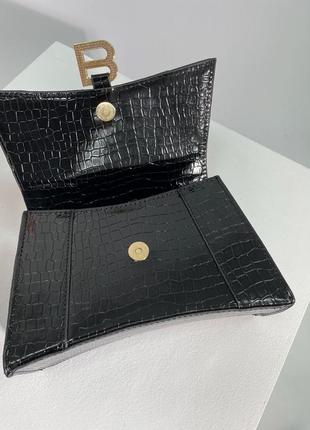 Сумка в стилі 👜 gucci x balenciaga hourglass black croco1 фото