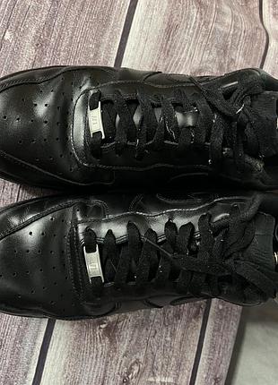 Оригинальные крутые чёрные мужские кожаные кеды,кроссовки nike air force 1 low6 фото