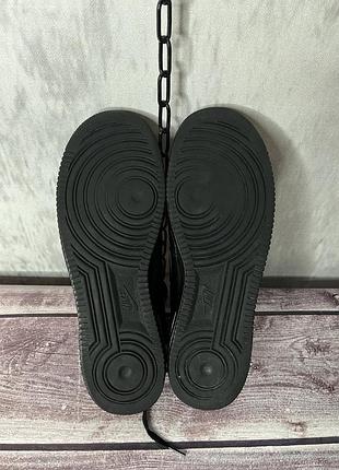 Оригинальные крутые чёрные мужские кожаные кеды,кроссовки nike air force 1 low8 фото