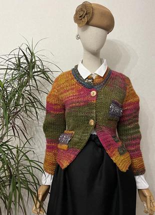 Вовна,яскравий кардиган,кофта,етно бохо,missoni,vivienne westwood стиль,anyse,italy