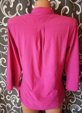 Малиновая рубашка с воротнике стоечка5 фото