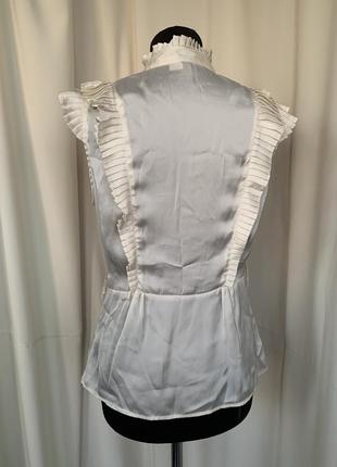 Блуза барышня без рукавов с рюшами атлас3 фото