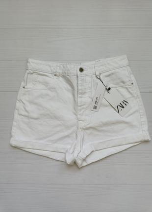 Белые женские джинсовые шорты zara 424 фото