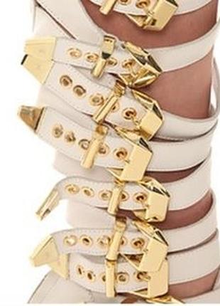 Женские летние высокие сапожки jeffrey campbell lilith gold buckle (оригинал)3 фото