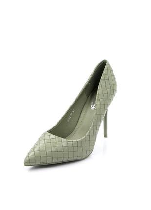 Туфли на каблуках с узким носком эко кожа зеленые черные розовые серые1 фото