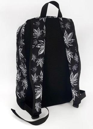 Рюкзак на кожен день! чорний із принтом гербарій5 фото