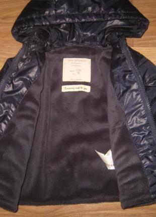 Теплая демисезонная куртка zara на 9-12 мес.3 фото