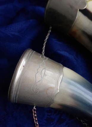 Пара лебедей🥂 сувенирные кубки советские ссср северная осетия натуральный рог на цепочках лебедушки настенный декор статуэтки винтаж6 фото