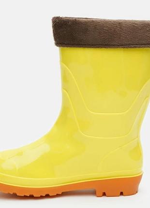Розпродаж! гумові чоботи низькі зимові shoozy   жовті4 фото