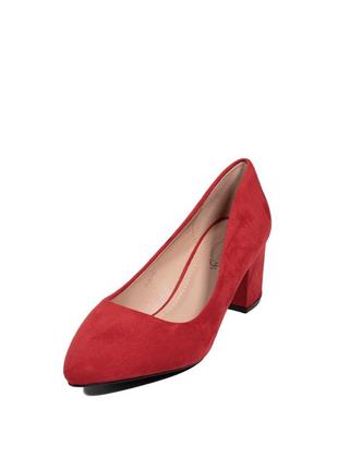 Туфли на каблуках с узким носком эко замша красные черные розовые4 фото