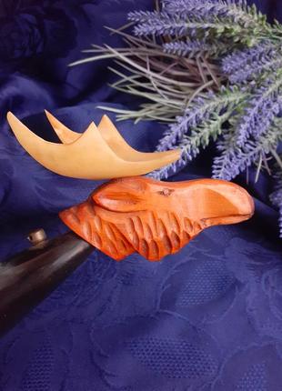 1960-е! 🌲🦌 лось кубок для вина натуральный рог дерево голова лося резная бокал декоративный статуэтка охота лес3 фото