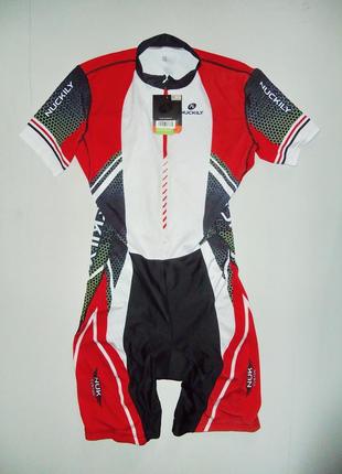 Велокостюм nuckily summer men's triathlon suit short sleeve cycling suit для триатлона (3xl)3 фото