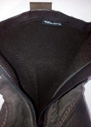 👢 стильные кожаные демисезонные сапоги полусапоги от tamaris, р.40-41 код a41057 фото