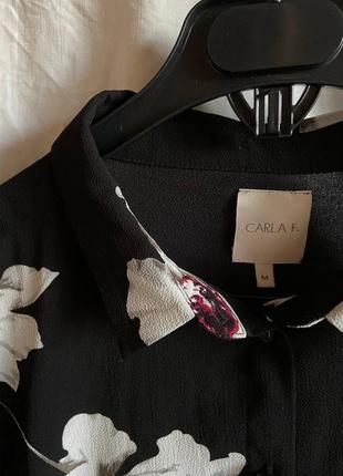 Шифоновая блуза carla f. черная в цветы4 фото