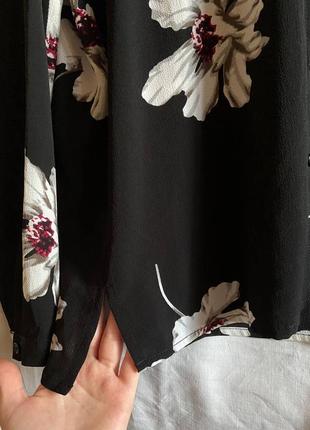 Шифоновая блуза carla f. черная в цветы5 фото